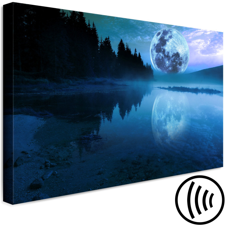 Canvas Print Radiant Evening (1-part) - Blue Moon Over the Lake 144573 additionalImage 6