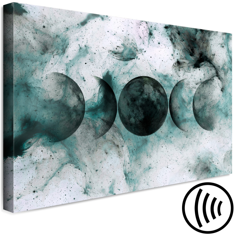 Canvas Print Phases of the Planet (1-piece) - abstraction in turquoise-black colors 145273 additionalImage 6