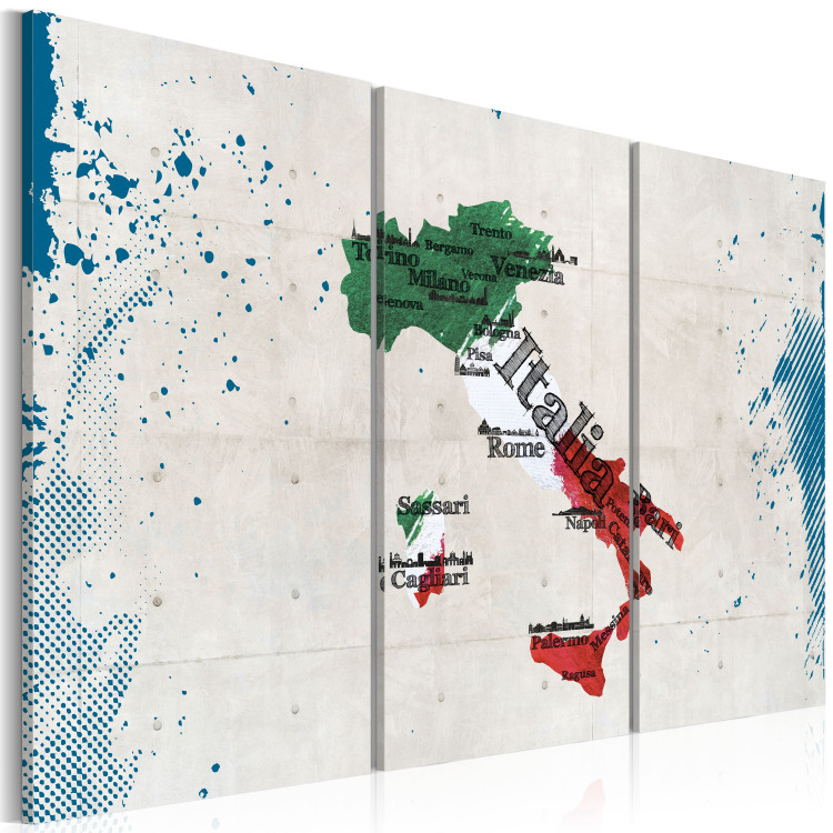 Canvas Map of Italy - triptych 55373 additionalImage 2