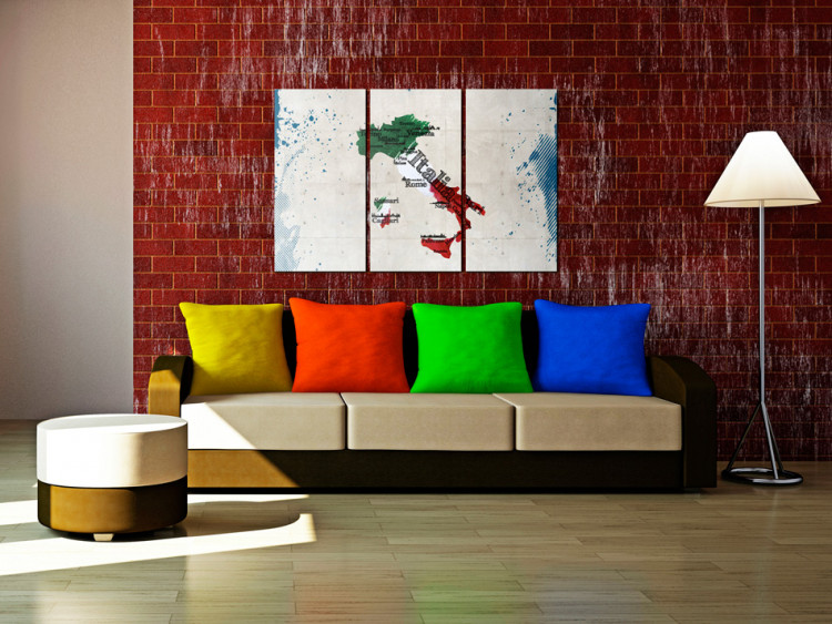 Canvas Map of Italy - triptych 55373 additionalImage 3