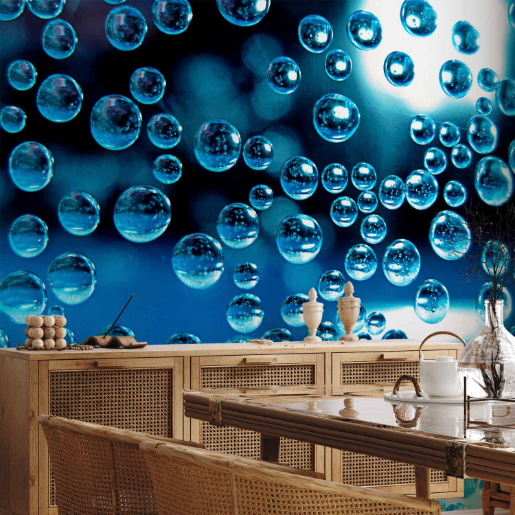 Wall Mural Blue Water with Bubbles - Geometric Shapes on a Blurred Background 60773 additionalImage 7