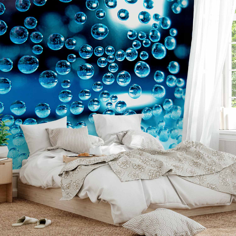 Wall Mural Blue Water with Bubbles - Geometric Shapes on a Blurred Background 60773 additionalImage 2