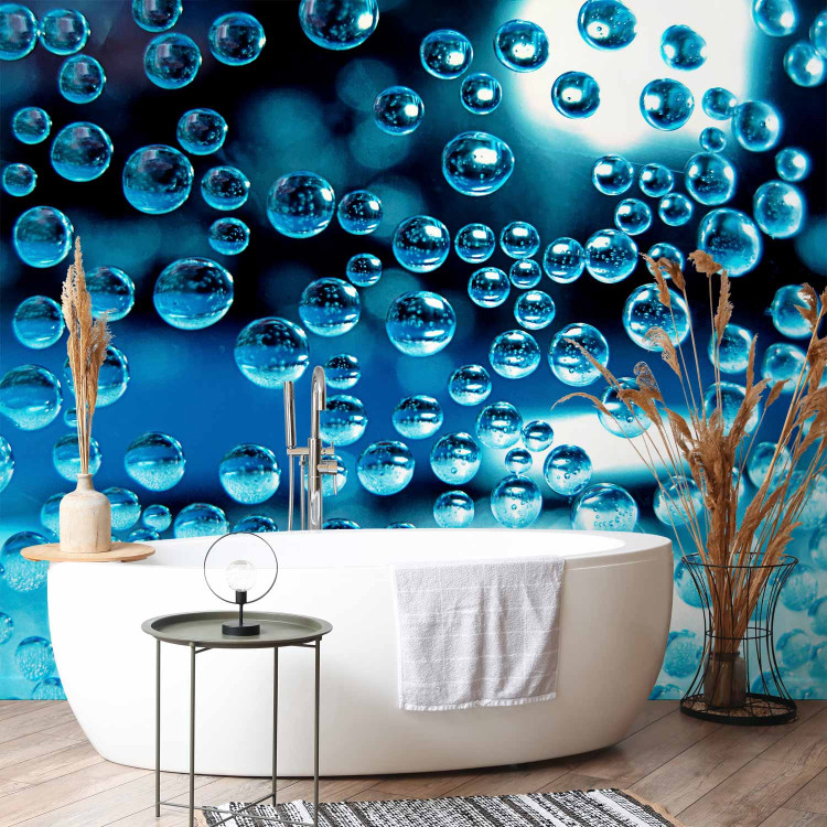 Wall Mural Blue Water with Bubbles - Geometric Shapes on a Blurred Background 60773 additionalImage 8