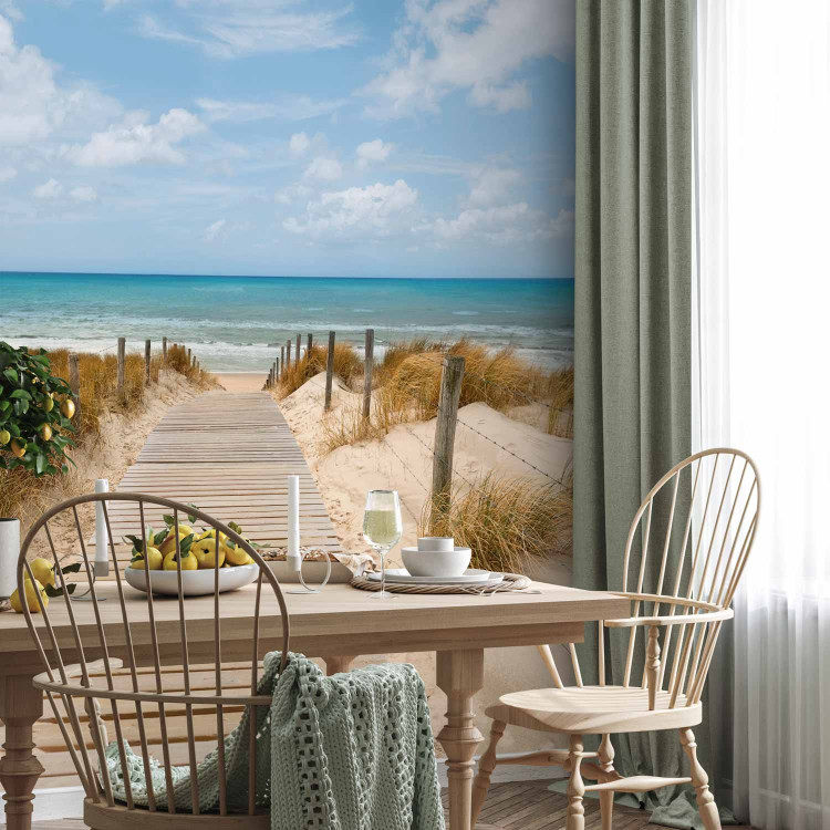 Wall Mural Vacation Landscape - Wooden Path Leading to the Tranquil Sea 61673 additionalImage 7