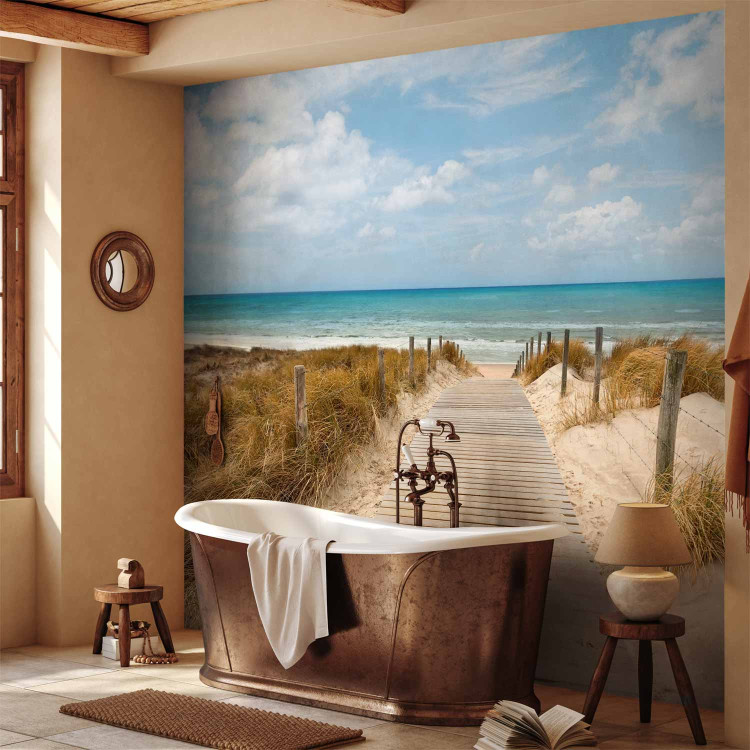 Wall Mural Vacation Landscape - Wooden Path Leading to the Tranquil Sea 61673 additionalImage 8