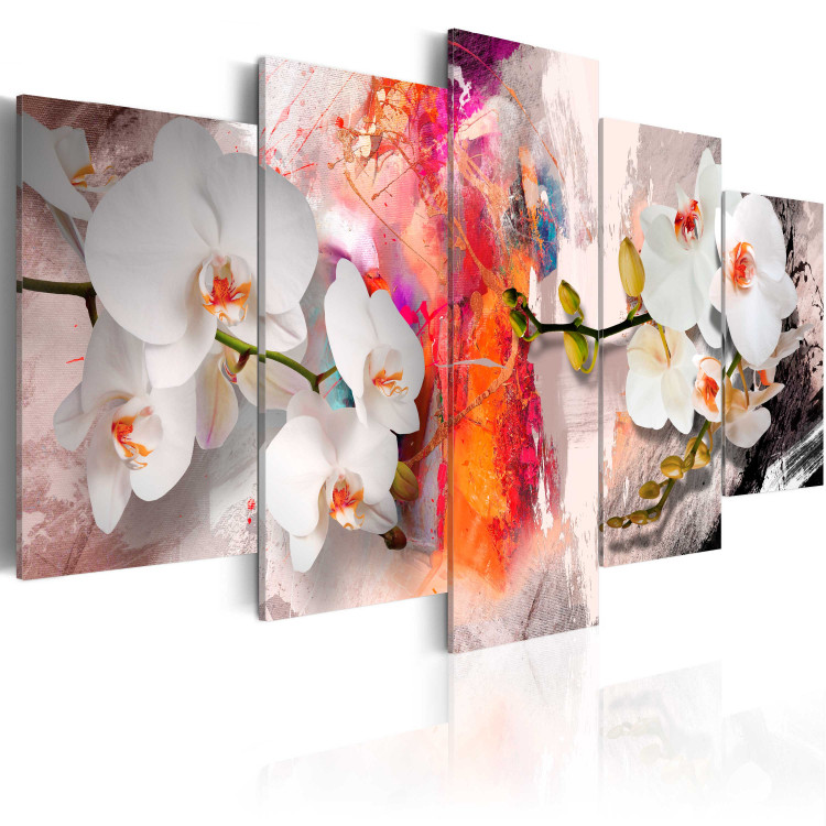 Canvas Print Colorful background and orchids 63973 additionalImage 2
