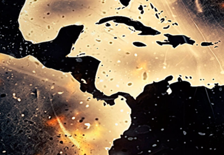 Canvas Print Flames of the World (3-part) - fiery world map on a black background 94773 additionalImage 5