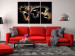 Canvas Print Flames of the World (3-part) - fiery world map on a black background 94773 additionalThumb 3