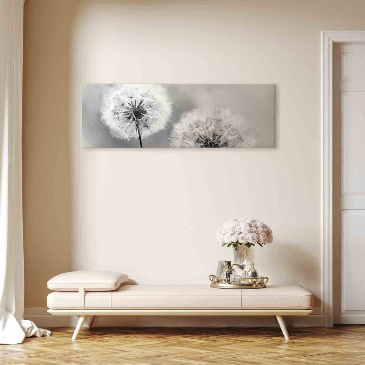 Canvas Summer Memories (1-piece) - Black and White Romantic Dandelions 106183 additionalImage 3