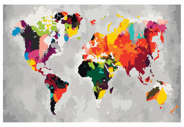 Paint by number World Map (Bright Colours) 107483 additionalImage 7