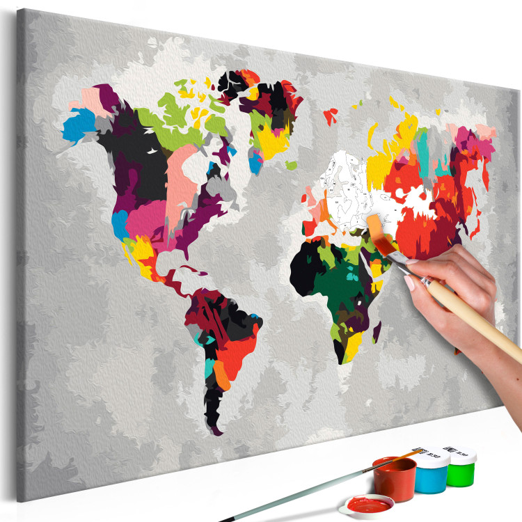Paint by number World Map (Bright Colours) 107483 additionalImage 3