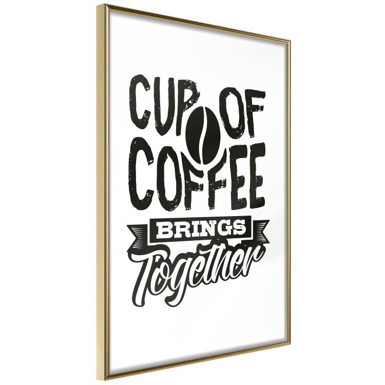 Wall Poster Cup of Coffee Brings Together - black and white text and a coffee bean 114683 additionalImage 8