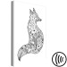 Canvas Print Fox in Floral Pattern (1-part) - Black and White Animal Pattern 114783 additionalThumb 6