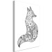 Canvas Print Fox in Floral Pattern (1-part) - Black and White Animal Pattern 114783 additionalThumb 2