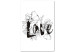 Canvas Blooming love - Love inscription surrounded by flowers in line art 116483