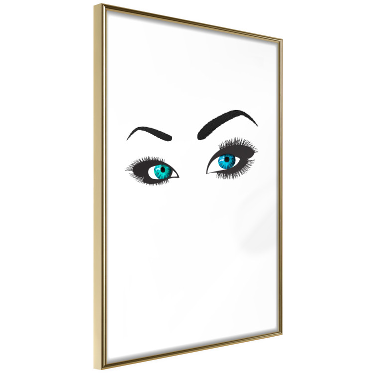 Poster Two-Toned Eyes - composition with woman's blue eyes on a white background 117283 additionalImage 8
