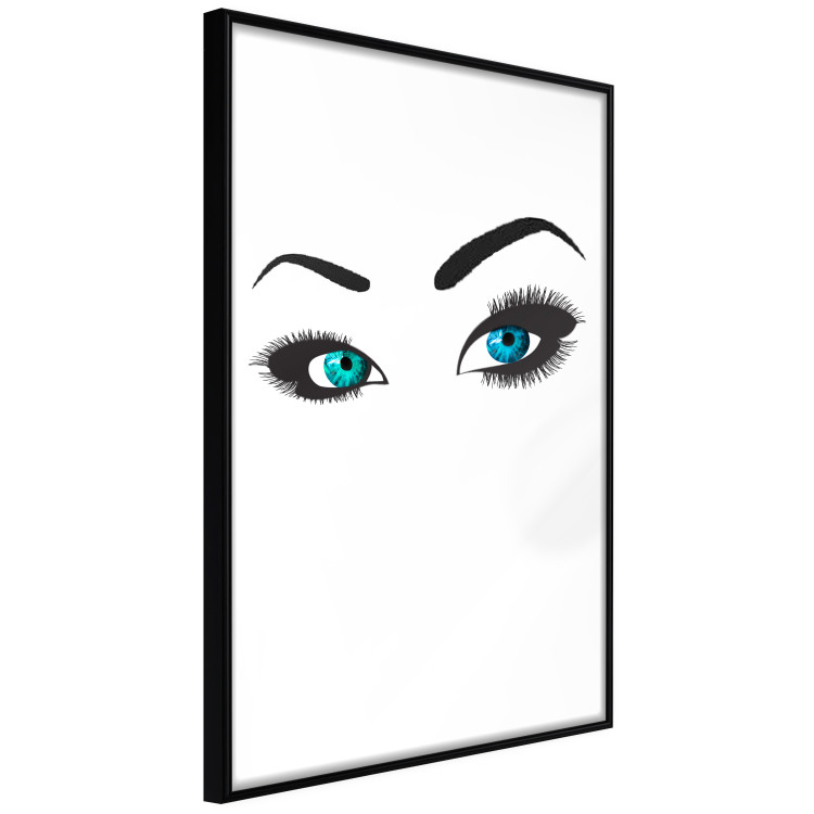 Poster Two-Toned Eyes - composition with woman's blue eyes on a white background 117283 additionalImage 10