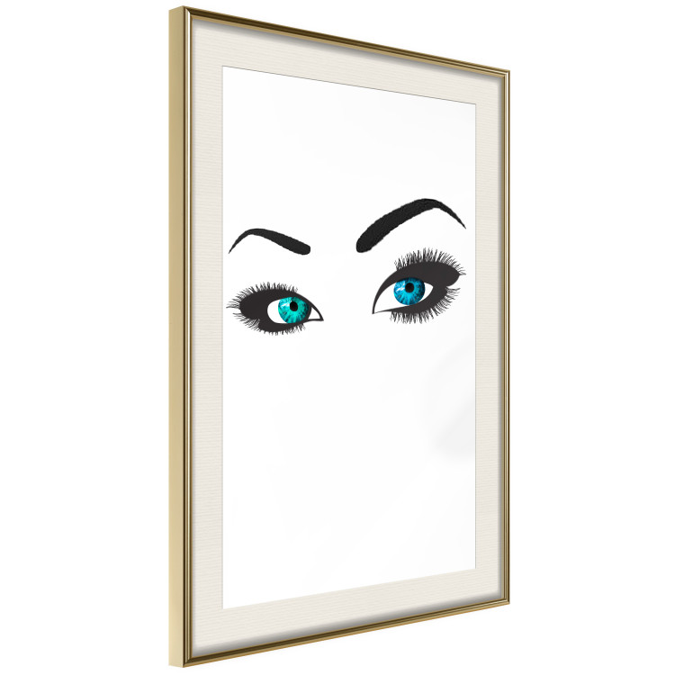 Poster Two-Toned Eyes - composition with woman's blue eyes on a white background 117283 additionalImage 2