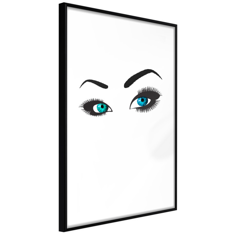 Poster Two-Toned Eyes - composition with woman's blue eyes on a white background 117283 additionalImage 11