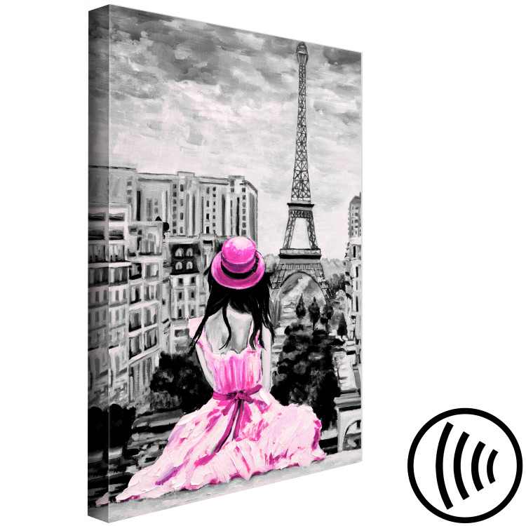 Canvas Art Print Paris Colour (1 Part) Vertical Pink 123083 additionalImage 6