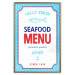 Wall Poster Menu - blue advertising pattern with English captions and fish 123583 additionalThumb 16