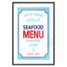 Wall Poster Menu - blue advertising pattern with English captions and fish 123583 additionalThumb 15
