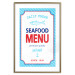 Wall Poster Menu - blue advertising pattern with English captions and fish 123583 additionalThumb 14