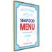 Wall Poster Menu - blue advertising pattern with English captions and fish 123583 additionalThumb 12