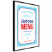 Wall Poster Menu - blue advertising pattern with English captions and fish 123583 additionalThumb 11