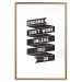 Poster Dreams don't work - black strip with English inscriptions on white background 123983 additionalThumb 16