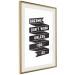 Poster Dreams don't work - black strip with English inscriptions on white background 123983 additionalThumb 2