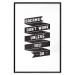 Poster Dreams don't work - black strip with English inscriptions on white background 123983 additionalThumb 15