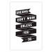 Poster Dreams don't work - black strip with English inscriptions on white background 123983