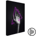 Canvas Print Triangle in hand - neon figure in the hand on black background 125083 additionalThumb 6