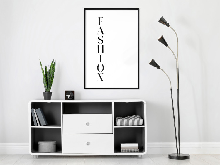 Wall Poster Fashion - black vertical English inscription on a white contrasting background 126683 additionalImage 18