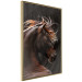 Poster Fiery Wind - portrait of a proud horse with brown fur on a black background 126883 additionalThumb 12