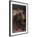 Poster Fiery Wind - portrait of a proud horse with brown fur on a black background 126883 additionalThumb 6