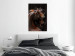 Poster Fiery Wind - portrait of a proud horse with brown fur on a black background 126883 additionalThumb 2