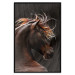Poster Fiery Wind - portrait of a proud horse with brown fur on a black background 126883 additionalThumb 20