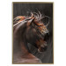 Poster Fiery Wind - portrait of a proud horse with brown fur on a black background 126883 additionalThumb 19