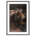 Poster Fiery Wind - portrait of a proud horse with brown fur on a black background 126883 additionalThumb 15