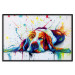Poster Sleeping Dog - colorful animal on a white background in an abstract style 126983 additionalThumb 16
