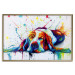 Poster Sleeping Dog - colorful animal on a white background in an abstract style 126983 additionalThumb 17