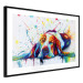 Poster Sleeping Dog - colorful animal on a white background in an abstract style 126983 additionalThumb 6
