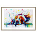 Poster Sleeping Dog - colorful animal on a white background in an abstract style 126983 additionalThumb 14