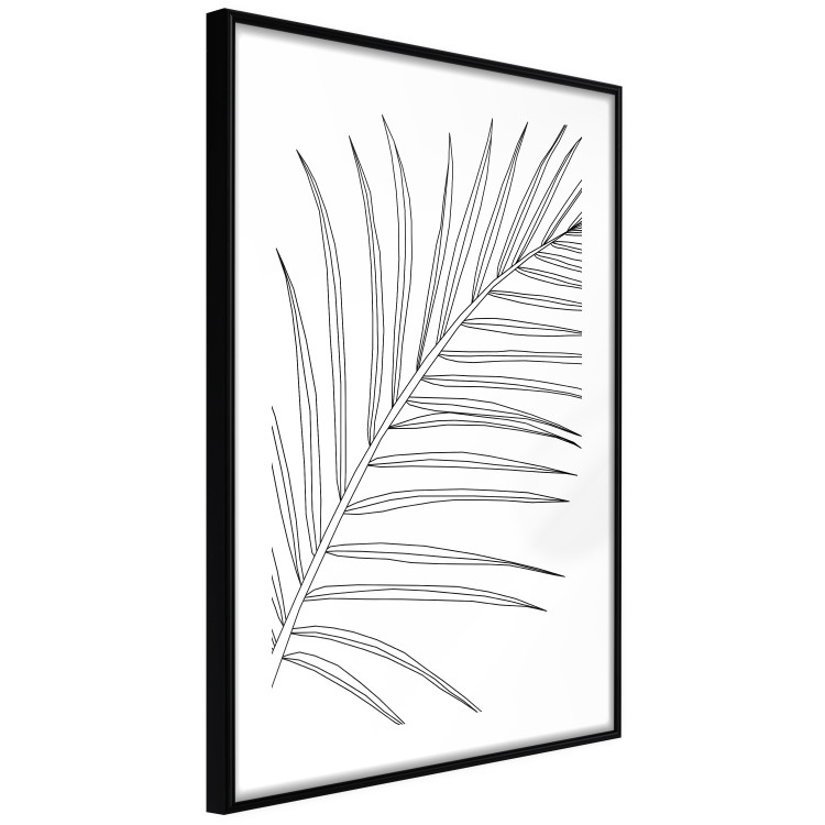 Poster Black and White Palm Leaf - black line art of palm leaf on white background 128083 additionalImage 8