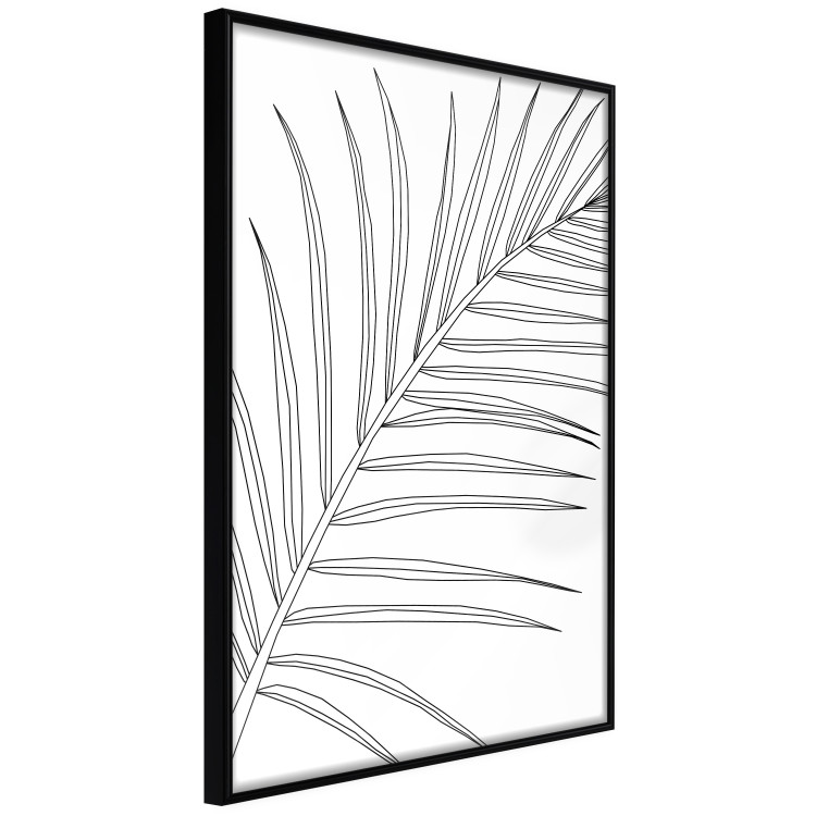 Poster Black and White Palm Leaf - black line art of palm leaf on white background 128083 additionalImage 11