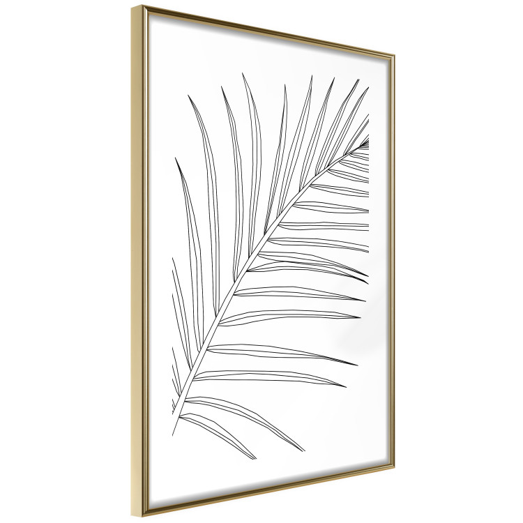Poster Black and White Palm Leaf - black line art of palm leaf on white background 128083 additionalImage 7