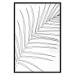 Poster Black and White Palm Leaf - black line art of palm leaf on white background 128083 additionalThumb 16