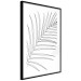 Poster Black and White Palm Leaf - black line art of palm leaf on white background 128083 additionalThumb 6